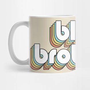 Blues Brothers - Retro Rainbow Typography Faded Style Mug